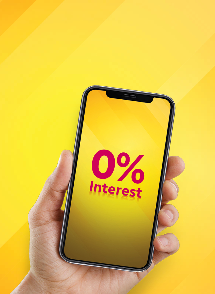 0% interest - Take now, Pay later